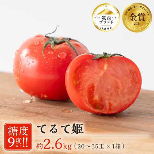 【 早期申込み限定 特別寄附額 】 てるて姫 大箱 約2.6kg × 1箱 【20〜35玉/1箱】 2026年産 野菜ソムリエサミット 金賞 糖度9度 以上 野菜 フルーツトマト フルーツ トマト とまと [AF109ci] 1909214 - 茨城県筑西市
