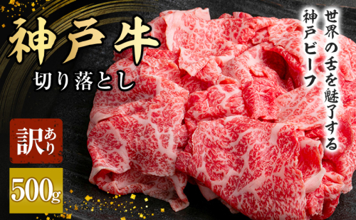 神戸牛 訳あり 切り落とし肉　500g　大きさ不揃い[ 肉 牛肉 神戸ビーフ かた もも かたロース バーベキュー キャンプ アウトドア ] 1927787 - 兵庫県赤穂市