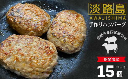 【期間限定】淡路島手作りハンバーグ１５個　　[ハンバーグ ハンバーグ ハンバーグ ハンバーグ ハンバーグ ハンバーグ] 193974 - 兵庫県淡路市