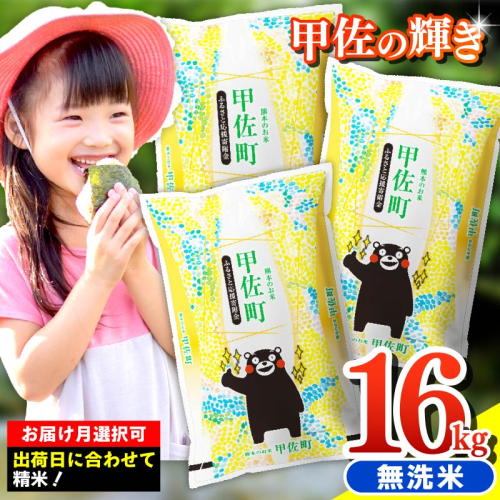 【先行受付】新米 令和7年産『甲佐の輝き』無洗米16kg（5kg×2袋、6kg×1袋）【2025年11月より配送月選択可！】／出荷日に合わせて精米 - 国産 白米 無洗米 お米 ブレンド米 複数原料米 訳あり 厳選 マイスター 生活応援 ひのひかり 森のくまさん おすすめ 熊本県 甲佐町【価格改定ZL】 195372 - 熊本県甲佐町