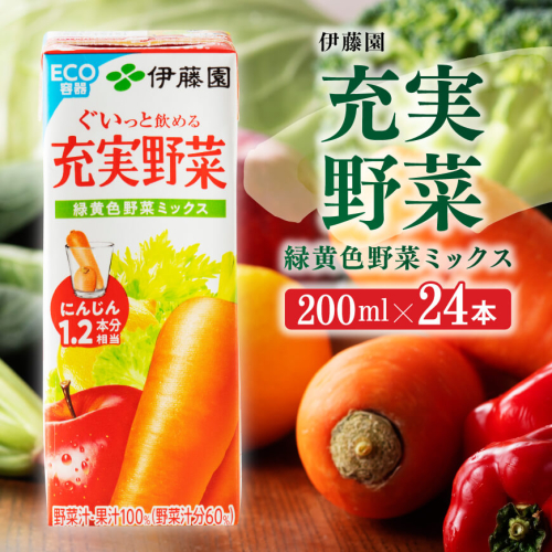 伊藤園 充実野菜 緑黄色野菜ミックス（紙パック）200ml×24本 【伊藤園 飲料類 野菜ジュース 野菜 ジュース ミックスジュース 飲みもの】 198939 - 宮崎県川南町