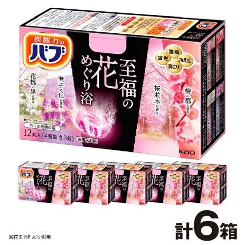 SA2529 花王バブ 至福の花めぐり浴 12錠入×6箱 1996831 - 山形県酒田市