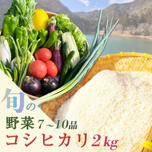 京都産 コシヒカリ2kg ＋ 旬の野菜セット 12回 定期便 京都 佐伯の里 新鮮 野菜 7～10品 コシヒカリ2kg 新米 定期便 12ヶ月 京都丹波・亀岡産 季節の野菜 詰め合わせ 訳あり 生活応援 ※北海道・沖縄・離島への配送不可 ※2025年9月下旬頃より順次発送 1996832 - 京都府亀岡市
