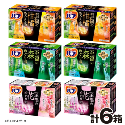 SA2531　花王バブ 至福のめぐり浴　計6箱(3種×各2箱) 1996834 - 山形県酒田市