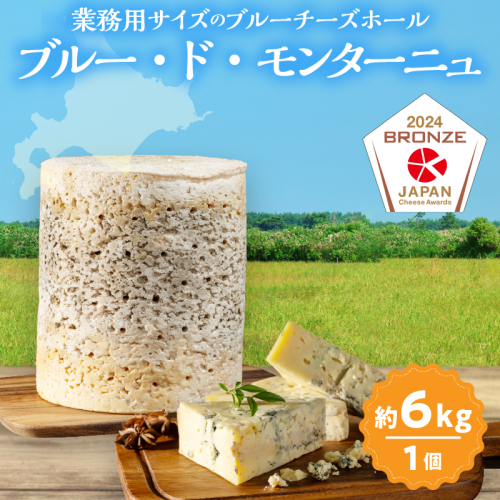【おおともチーズ工房】《熟成庫から直送!!》業務用サイズのブルーチーズホール(1個あたり6kg)_H0003-036 1998600 - 北海道浜中町