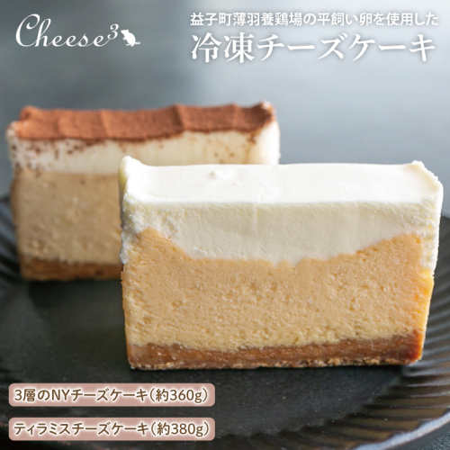 3層のNYチーズケーキとティラミスチーズケーキの冷凍ハーフ＆ハーフケーキ｜栃木県 益子町 ふるさと納税 チーズケーキ ティラミス ケーキ 冷凍ケーキ（CP003） 1998943 - 栃木県益子町