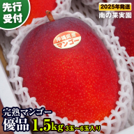 【2026年発送】南の果実園　【先行受付】完熟マンゴー 優品 1.5kg（3玉～6玉入り）
