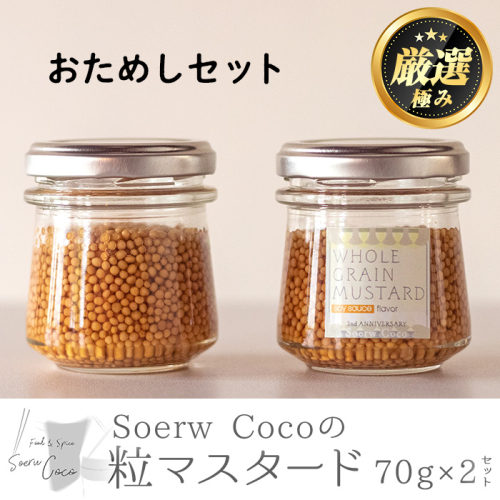 【0064209a】Soerw Cocoの粒マスタードおためしセット(70g×2セット) 調味料 からし 料理 【Food&SpiceSoerwCoco】 2015416 - 鹿児島県東串良町