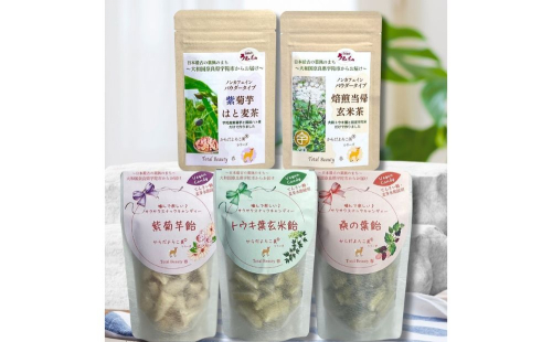 宇陀の彩り ひと粒とひと息セット／ Total Beauty 春 食べる飴 大和当帰葉 宇陀米 桑の葉 紫菊芋 てんさい 麦芽水飴 からだよろこ美 無添加 ノンカフェイン ヴィーガン ギフト お土産 飴 お茶 パウダー ホット アイス 国産 奈良県 宇陀市 ふるさと納税 2016511 - 奈良県宇陀市