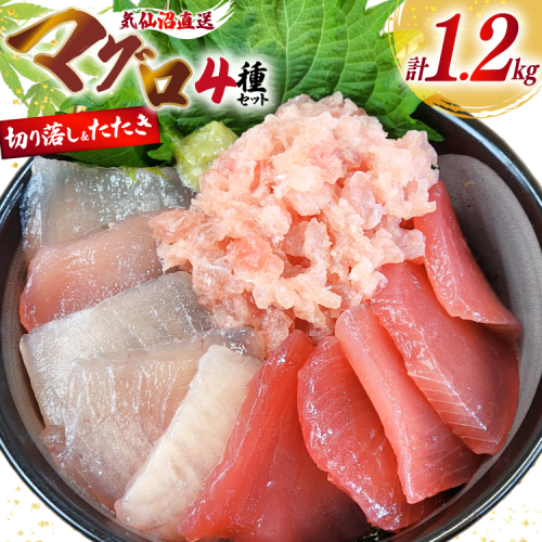 まぐろ 気仙沼直送 マグロ 切り落し 4品 セット 計1.2kg [北興物産 宮城県 気仙沼市 20565058] 鮪 魚 鮮魚 刺身 刺し身 さしみ 冷凍 個包装 海鮮丼 丼 魚介 魚介類 2018030 - 宮城県気仙沼市