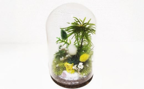 【さとリウム（R）】プリザーブド加工のテラリウム 春 1セット｜ テラリウム ガラスドーム 苔 こけ コケ 植物 鑑賞用 インテリア 水やり不要 2024317 - 静岡県菊川市