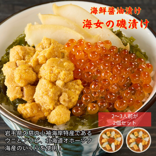 「海女の磯漬け 250g×2箱セット」海鮮 醤油漬け 海の幸 丼の具 うに あわび めかぶ いくら ミックス ギフト 個包装 詰め合わせ 時短 おかず ごはん お茶漬け 冷凍 長期保存 人気 ランキング おいしい おつまみ 2024583 - 岩手県久慈市