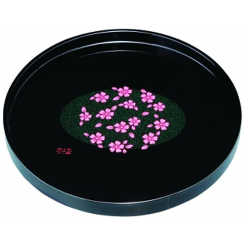 木製丸盆 30cm 黒 花咲小路【YG393】 2026840 - 和歌山県那智勝浦町