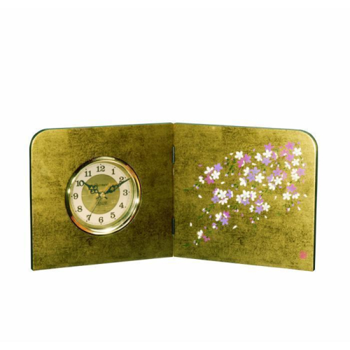 木製 蒔絵屏風時計 金箔貼 しだれ桜【YG132】 2026872 - 和歌山県那智勝浦町