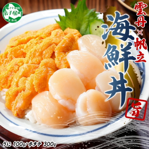3382. うに チリ産 冷凍 100g ホタテ 300g セット ファミリー ウニ 雲丹 ほたて 生ほたて 帆立 貝柱 貝 海鮮 海鮮丼 送料無料 北海道 弟子屈町
 203343 - 北海道弟子屈町