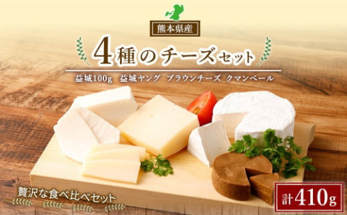 4種の チーズ セット 益城100g 益城ヤング100g 益城ブラウンチーズ60g クマンベール150g 各1個 計410g 生乳 乳製品 おつまみ おやつ 2034431 - 熊本県益城町