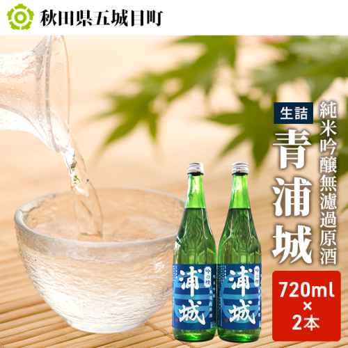 【生酒】純米吟醸無濾過原酒「青浦城」720ml×2本 お酒 日本酒 純米吟醸酒 アルコール 果実味  203547 - 秋田県五城目町
