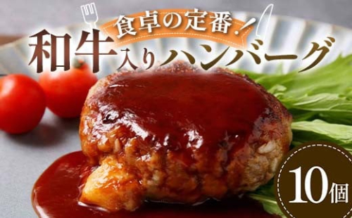 食卓の定番！和牛入りハンバーグ 10個 豚肉 和牛 定番 ジューシー 肉汁 手軽  メインディッシュ ジュワッ お子さま 大人 シンプル 飽きない F6T-593 2038418 - 富山県立山町