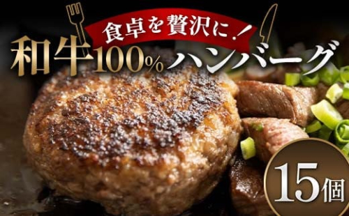 食卓を贅沢に！和牛100％ハンバーグ 15個 牛肉 100％ フライパン 焼くだけ 濃厚 簡単 香ばしい 肉汁 ジューシー 脂 甘み 赤身 コク ご飯 おかず パン メインディッシュ F6T-602 2038428 - 富山県立山町