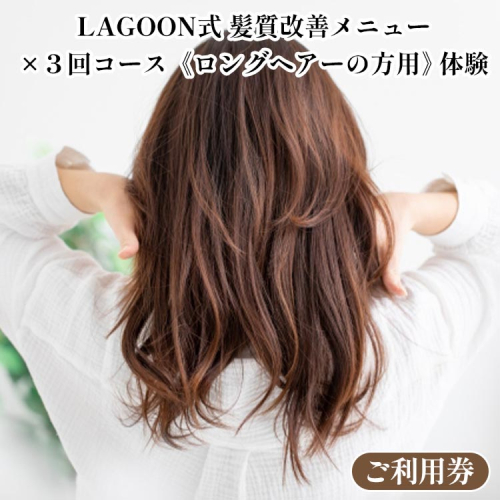 LAGOON式 髪質改善メニュー ×3回コース《ロングヘアーの方用》《体験 ご利用券 美容 サロン 美容室 ヘアケア トレーニング ケア 美容体験 チケット》 2038691 - 京都府亀岡市