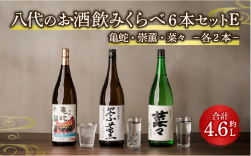 八代のお酒飲みくらべセットE 6本 純米焼酎 純米吟醸酒 純米酒 2041120 - 熊本県八代市