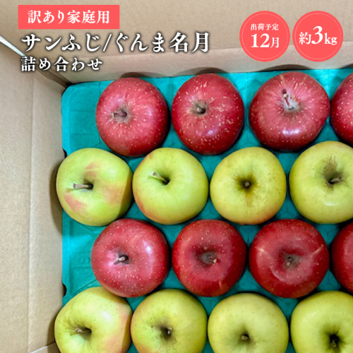 【令和7年産受付】家庭用 サンふじ/ぐんま名月 詰め合わせ約3kg【青森県平川市産・青森りんご】 2041525 - 青森県平川市