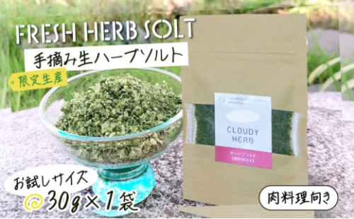 限定生産！手摘み生ハーブソルト お試しパック 肉料理向き（30g×1袋） 2047713 - 北海道登別市