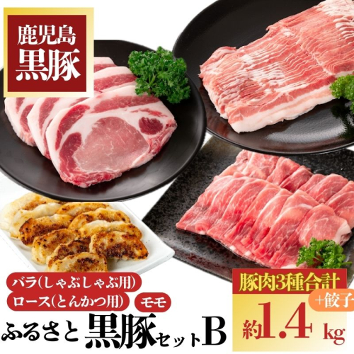 ふるさと黒豚セットB!黒豚餃子(12個入×3P)付き 2048208 - 鹿児島県肝付町