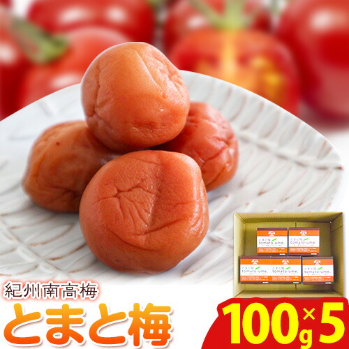 南高梅 tomato-ume とまと 梅 100g×5 有限会社プラム《30日以内に出荷予定(土日祝除く)》和歌山県 日高町 送料無料 梅 うめ ウメ 南高梅 紀州 トマト梅 送料無料 2049862 - 和歌山県日高町