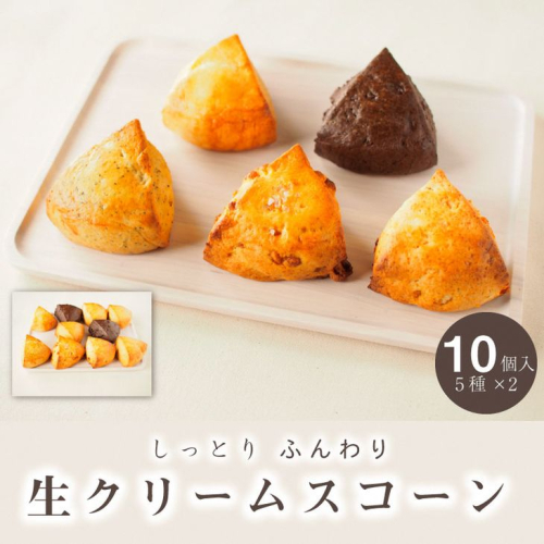 ＜喫茶とベーグルのお店ネコタ＞しっとり ケーキ のような 生クリーム スコーン 5種 10個セット《京都よりお届け 贈答 プレゼントスイーツ 焼き菓子 お菓子 焼菓子》 ※離島への配送不可 2051054 - 京都府亀岡市