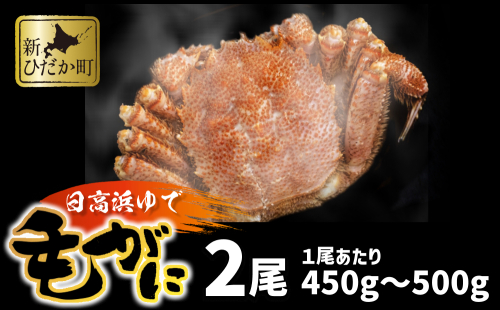 北海道産 浜ゆで 毛ガニ 2尾 計 900g 以上  1尾あたり 450g ～ 500g 北海道 冷凍 毛蟹 毛がに けがに かに 蟹 カニ かに味噌 カニ味噌 新鮮 旬 ボイル 浜茹で 海鮮 海産物 魚介 蟹味噌 みそ 新ひだか町 2065142 - 北海道新ひだか町