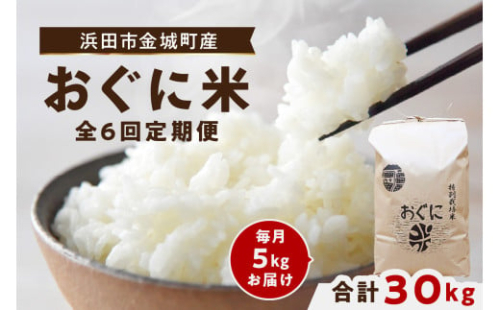 【令和7年産】【先行予約】浜田市金城町産【おぐに米】５kg【定期便】（6回コース）≪9月20日より発送開始≫ 【071_2064】 2066316 - 島根県浜田市