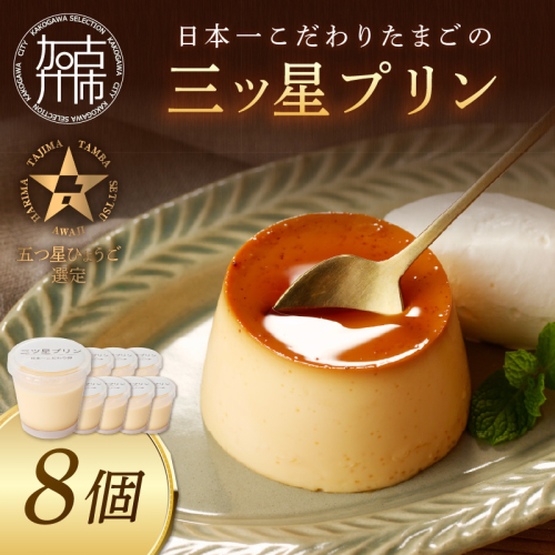 【五つ星ひょうご認定】日本一こだわりたまごの三ツ星プリン(125g×8個)《 プリン 三ツ星プリン こだわりたまご お取り寄せ スイーツ お菓子 デザート 》【2401H12608】 2067175 - 兵庫県加古川市