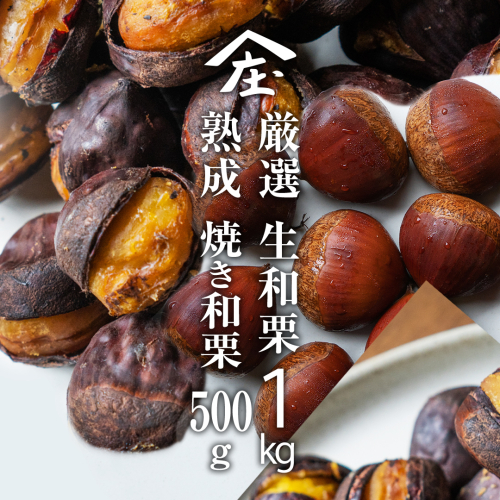 厳選 生和栗 1kg & 熟成 焼き和栗 500g セット 【庄七農園】 栗 果樹 生栗 栗ご飯 渋皮煮 甘露煮 マロングラッセ 焼き栗 熟成栗 フルーツ 和栗 栗加工品 [BK42-NT] 2068711 - 茨城県つくばみらい市