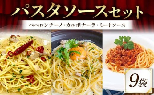 パスタソースセット （ペペロンチーノ、カルボナーラ、ミートソース 各3袋） 3人前 イタリアン 手軽 本格的 風味豊か シンプル 濃厚 コク 旨み ディナー F6T-714 2069685 - 富山県立山町