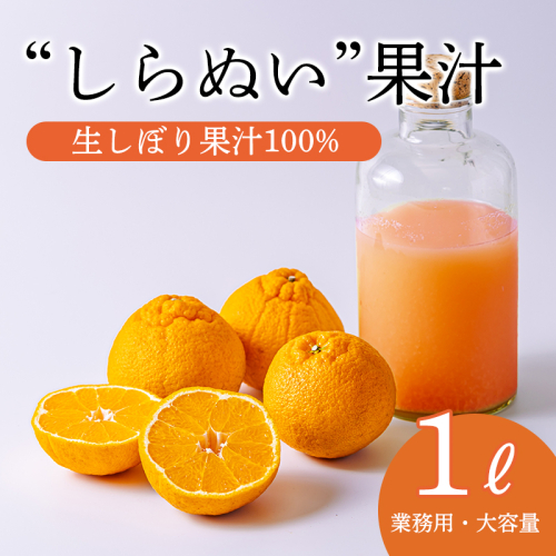濃厚な甘さ しらぬいの手搾り果汁1L(業務用) TF0816-P00074 2071067 - 宮崎県高原町
