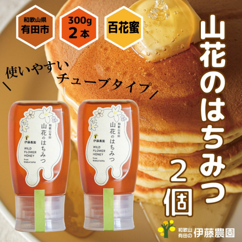 1015.山花のはちみつチューブボトル300g 2個(A1015-1) 2071759 - 和歌山県有田市