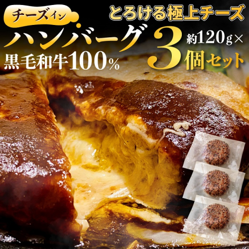 A1517.黒毛和牛100%チーズインハンバーグ（約120g×3Pセット）
 2071863 - 福岡県新宮町