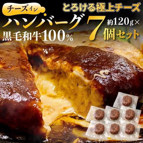 AF076.黒毛和牛100%チーズインハンバーグ（約120g×7Pセット） 2071878 - 福岡県新宮町