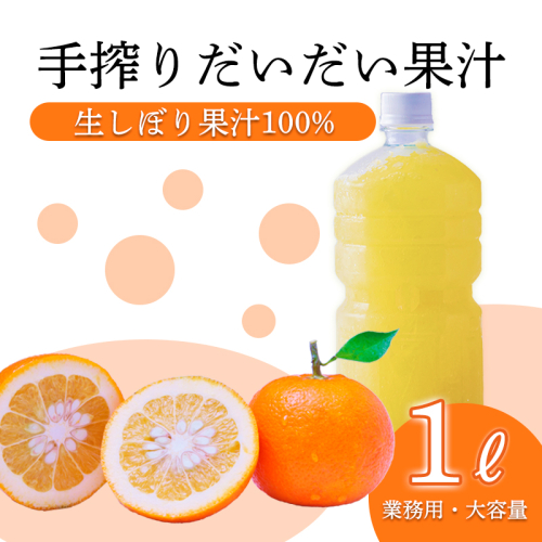 自家製ポン酢やサワーにおすすめ だいだい（橙）の手搾り果汁1L(業務用) [保存料不使用10000円 ワンストップオンライン] TF0819-P00074 2072722 - 宮崎県高原町