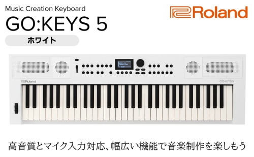 【Roland】61鍵ポータブルキーボード/GO:KEYS 5(ホワイト)【配送不可：離島】 キーボード 楽器 音楽制作 初心者 軽量 コンパクト ポータブル 高音質 ローランド 浜松市 2072756 - 静岡県浜松市