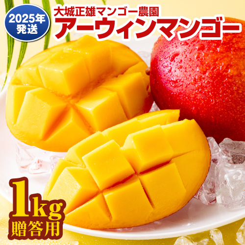 【2025年発送】大城正雄マンゴー農園　アーウィンマンゴー　贈答用1kg 2083639 - 沖縄県南風原町