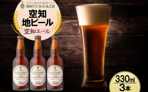 滝川クラフトビール 空知エール 3本 空知地ビール 地ビール クラフトビール バーベキュー BBQ ご当地ビール 飲み比べ 晩酌 宅飲み アウトドア キャンプ 冷蔵 送料無料 北海道 滝川市 2086369 - 北海道滝川市