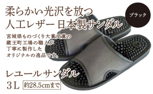 レユールサンダル3L(約28.5cmまで) ブラック 【04301-0598-2】 2088092 - 宮城県蔵王町