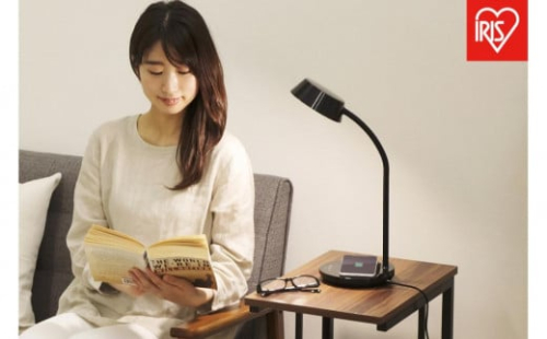 LEDデスクライトQi充電シリーズ 平置きタイプ 調光・調色　LDL-QFDL-B　ブラック 2090758 - 宮城県角田市