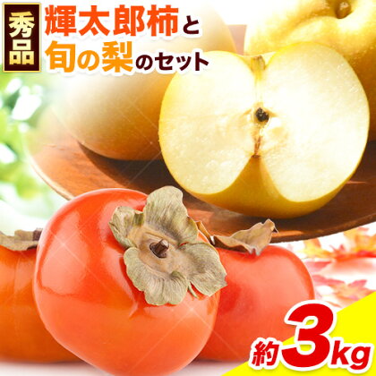 【先行予約】かき 柿 梨 なし 輝太郎柿と旬の梨セット 秀品 約3kg《2025年10月上旬-10月末頃出荷》 鳥取県 八頭町 果物 くだもの フルーツ セット 高間商店 送料無料 2091144 - 鳥取県八頭町