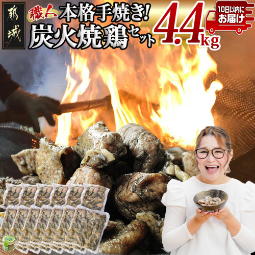 本格手焼き!炭火焼鶏4.4kg(ゆずこしょう付)≪みやこんじょ特急便≫_AC-1411-Q 2092106 - 宮崎県都城市