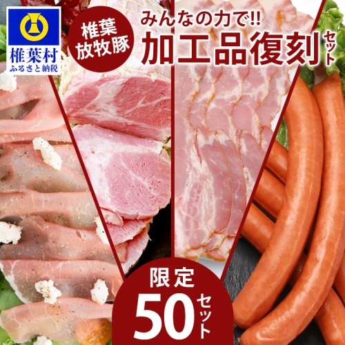【限定50セット企画】椎葉放牧豚 みんなの力で加工品 四天王 復刻セット【目標達成か!?断念か!?】 210399 - 宮崎県椎葉村
