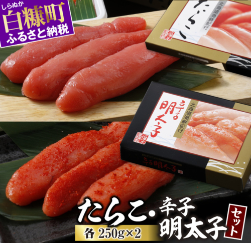 たらこ・辛子明太子セット【各250g×2】 32985 - 北海道白糠町