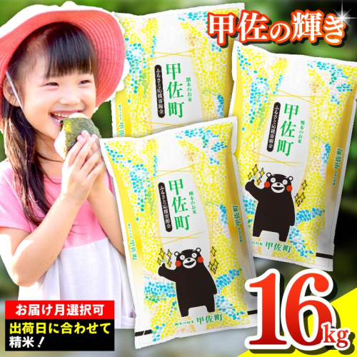 【先行受付】新米 令和7年産『甲佐の輝き』精米16kg（5kg×2袋、6kg×1袋）【2025年11月より配送月選択可!】／出荷日に合わせて精米 - 国産 白米 精米 お米 ブレンド米 複数原料米 訳あり 厳選 マイスター 生活応援 ひのひかり 森のくまさん おすすめ 熊本県 甲佐町【価格改定ZL】 389715 - 熊本県甲佐町